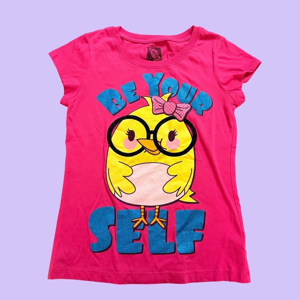 Y2K FRZ Be Your Self Chick Graphic Baby Tee Scene Short Sleeve #18